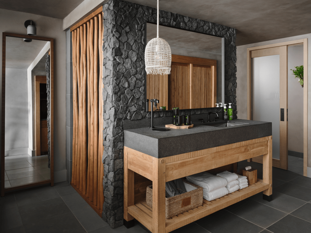 Bagno con vista sull'oceano