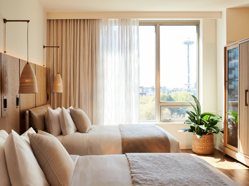 Vue sur le Space Needle depuis la chambre Queen