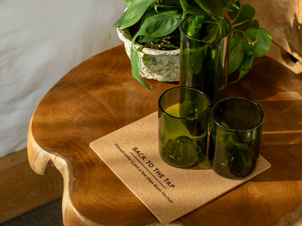 verres à vin recyclés de chevet