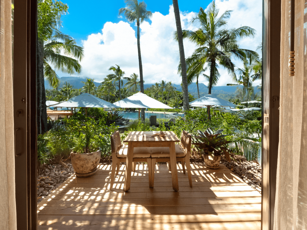 terrazza vista piscina