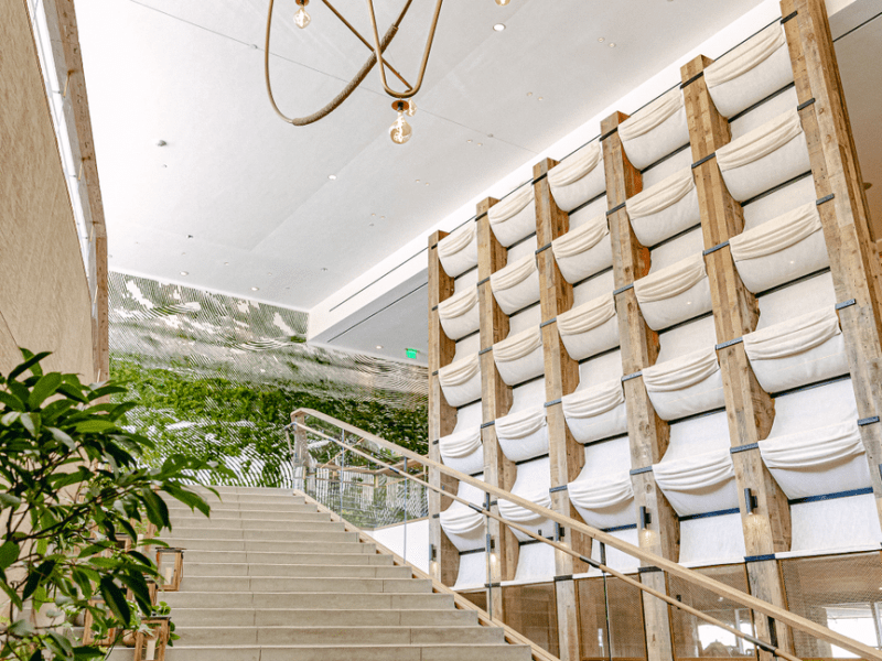 Stairway in a hotel lobby