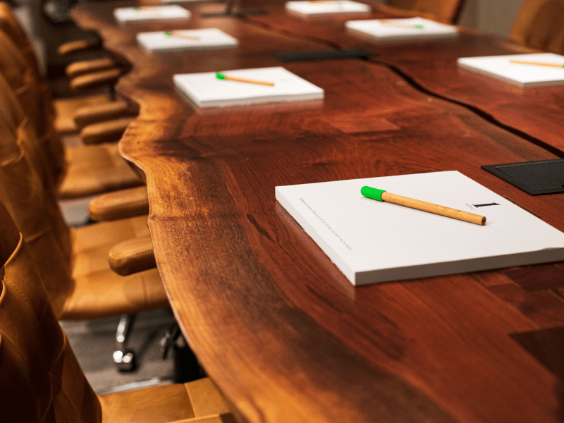 Meeting setup in Acacia Boardroom