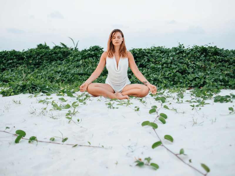 meditating outside 