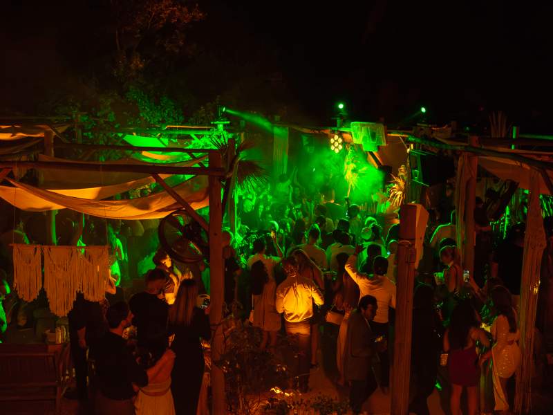 personnes lors d'une fête sur la plage