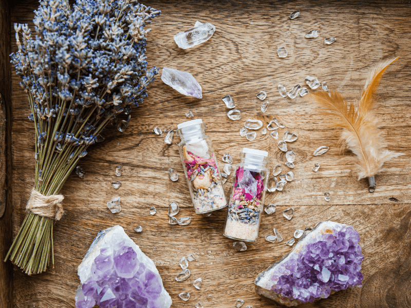 herbs and crystals