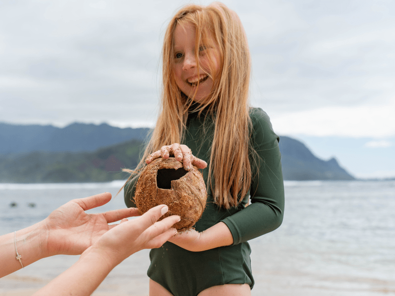 Kid with coconut
