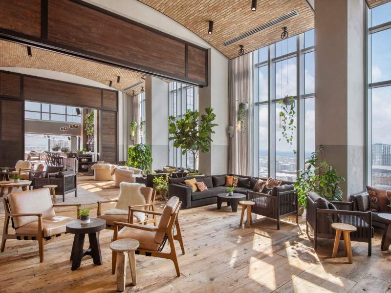 Bright open lounge area