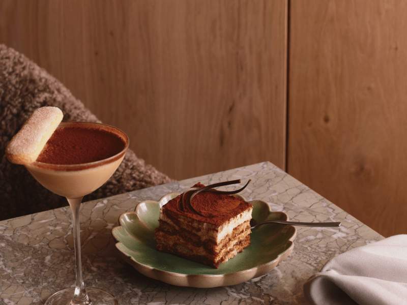 Tiramisu-cocktail og dessert