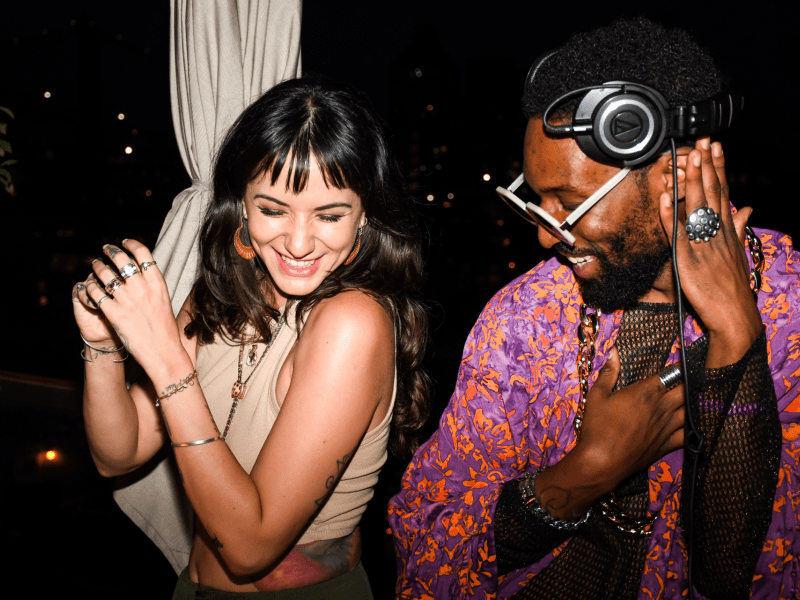 friends listening to music and dancing