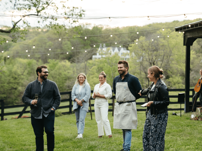 Chef talking at Bloomsbury farms