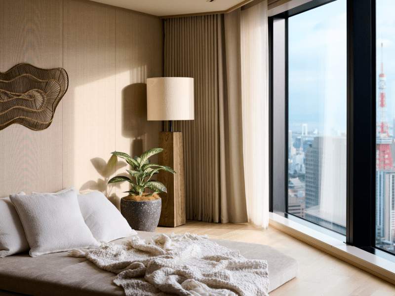 hotel guest room with daybed