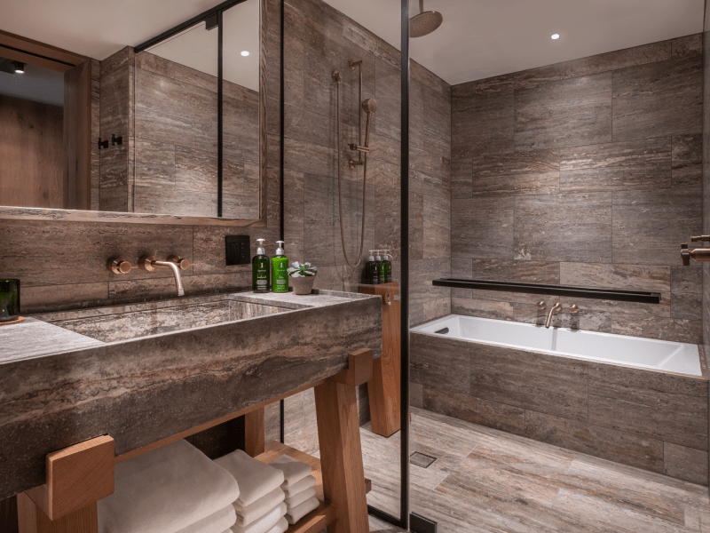 Grey slate bathroom