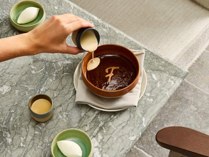 Baked chocolate mousse