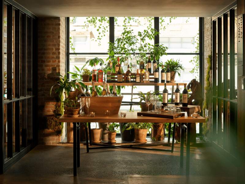 Inrichting van de bar