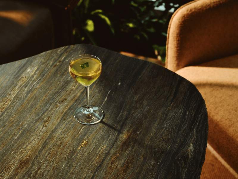 glass of wine on table