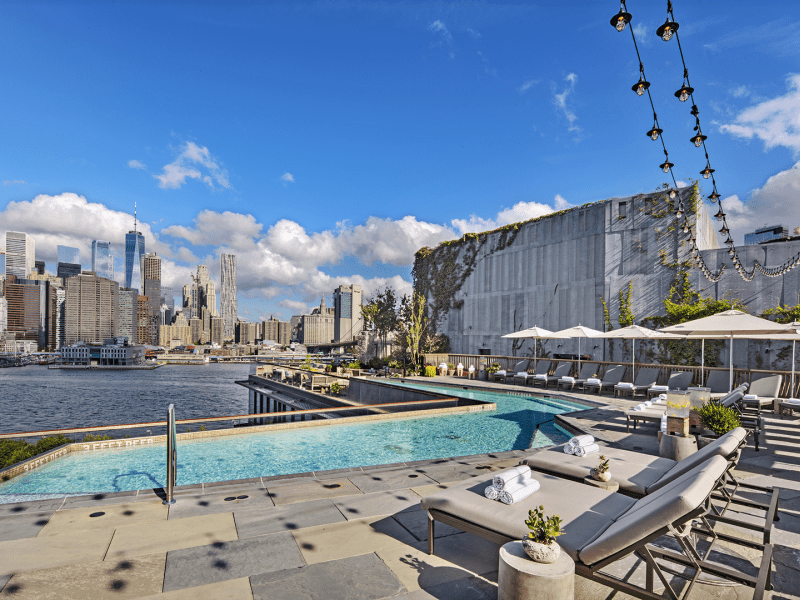 Rooftop pool at 1 Hotel Brooklyn Bridge