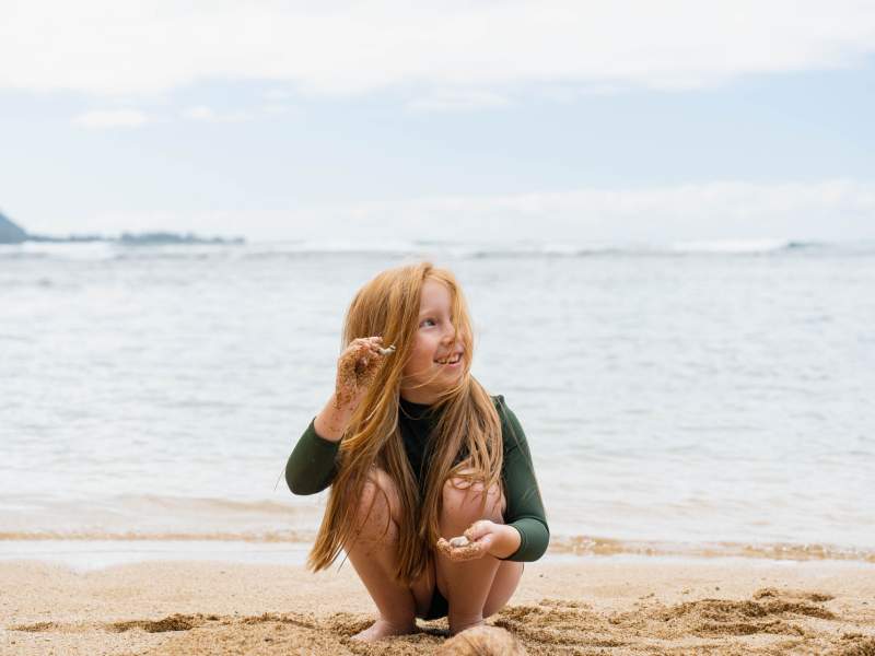 a girl on a beach