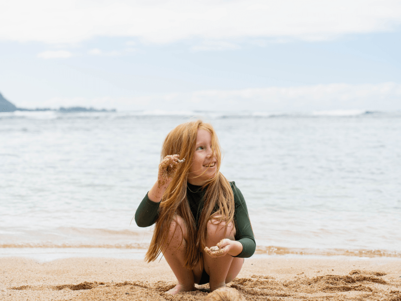a girl on a beach