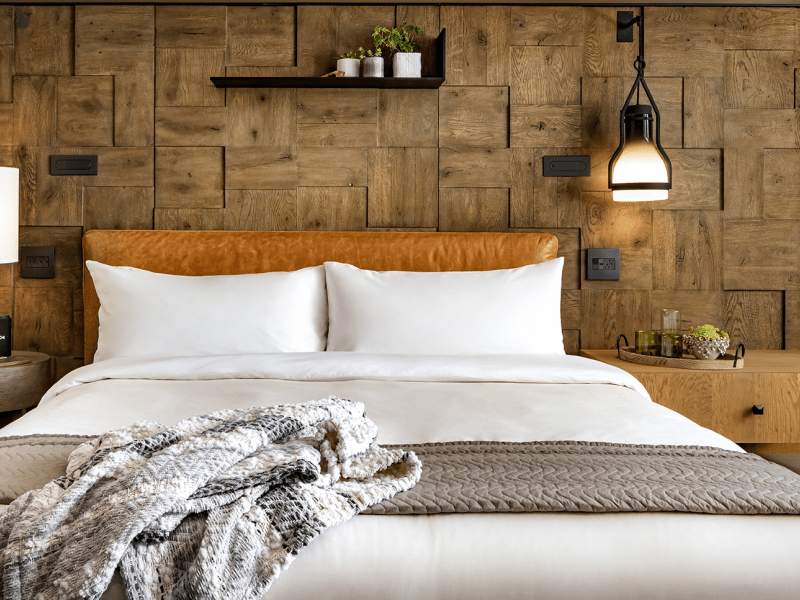 Hotel room bed