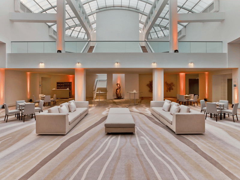 Atrium area with chairs and couches