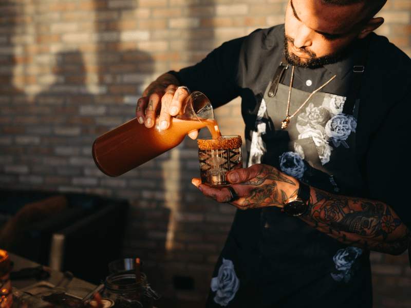 bartender pouring drink