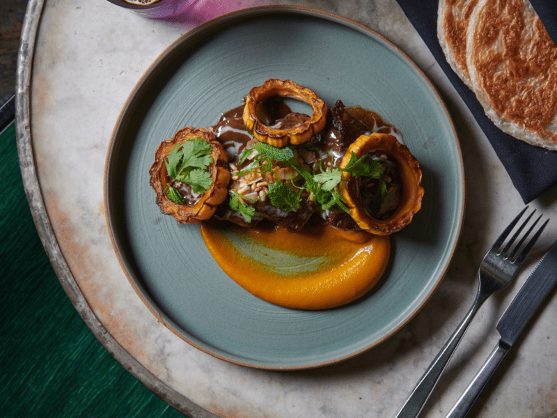 A plate with shortribs