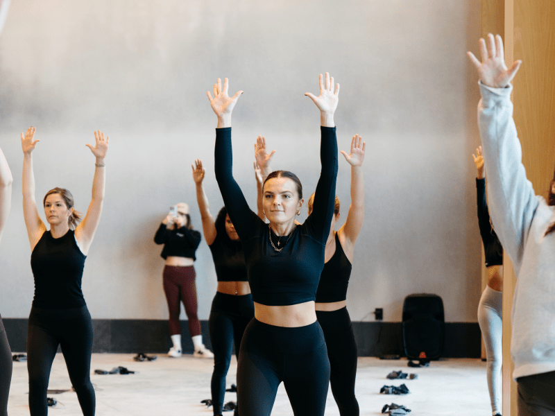 group of people doing a workout