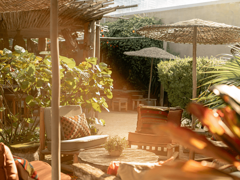 Lounge with sun flare