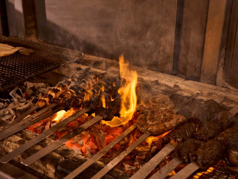 food on grill
