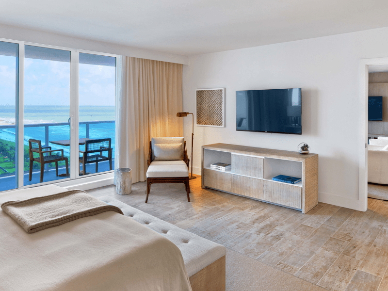 Bedroom with ocean view
