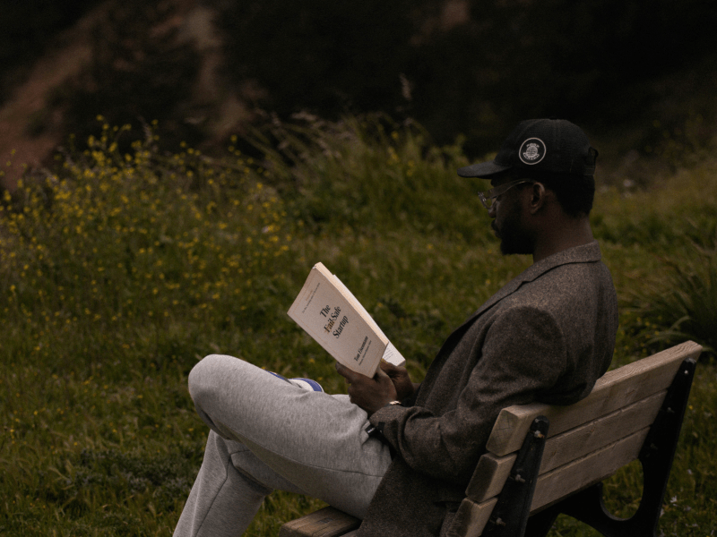 A person reading a book