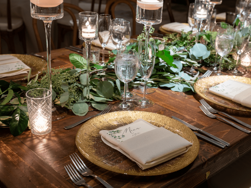 Table with wedding decor 