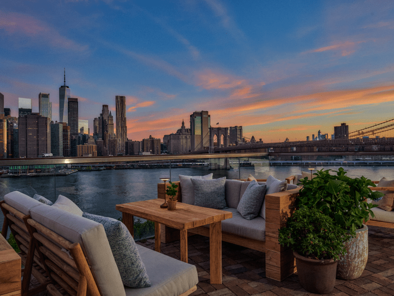 harriet's rooftop at sunset