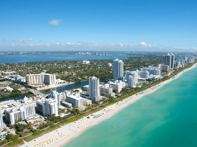 Birds eye view of a beach