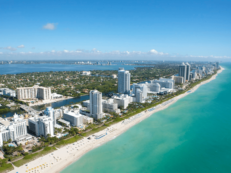 Birds eye view of a beach