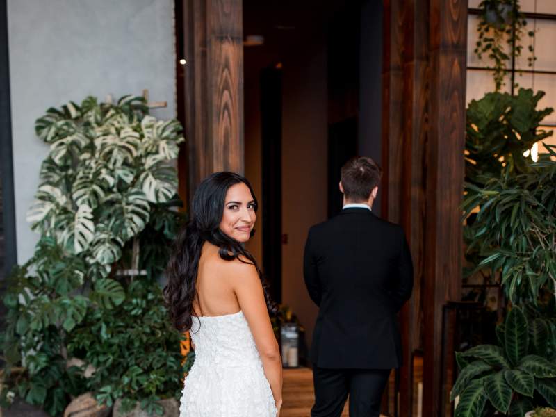 couple doing a first look