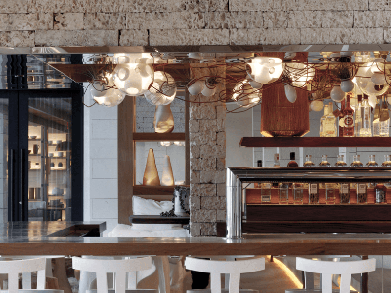 Stools at a bar