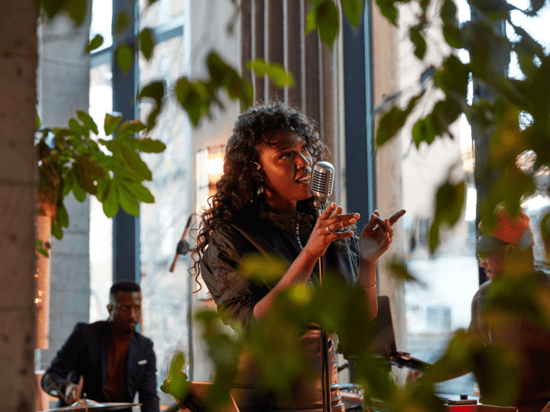 Woman singing