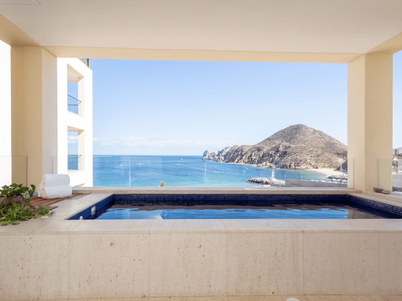 Personal indoor pool overlooking the ocean