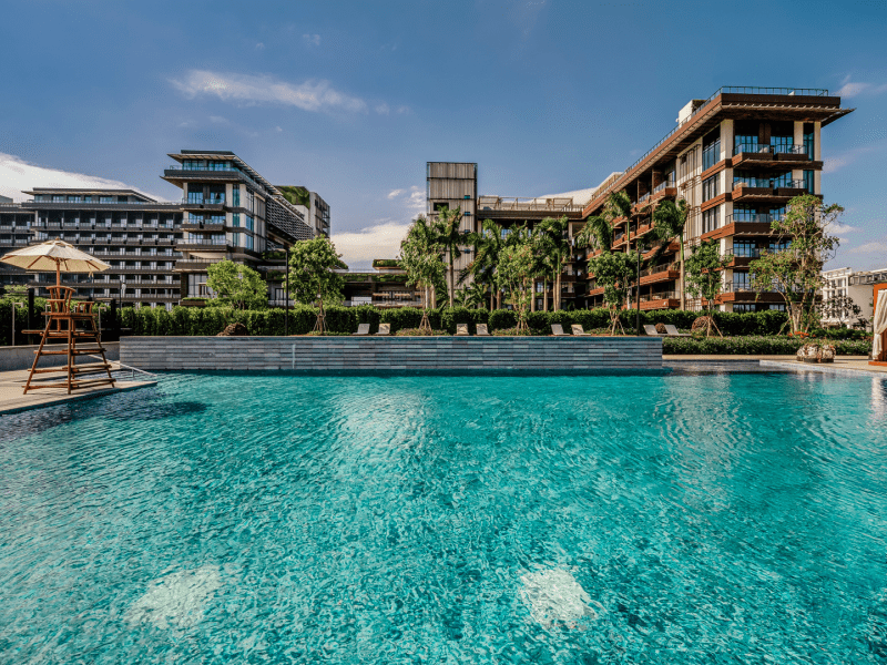 View of 1 Hotel Haitang Bay from the pool