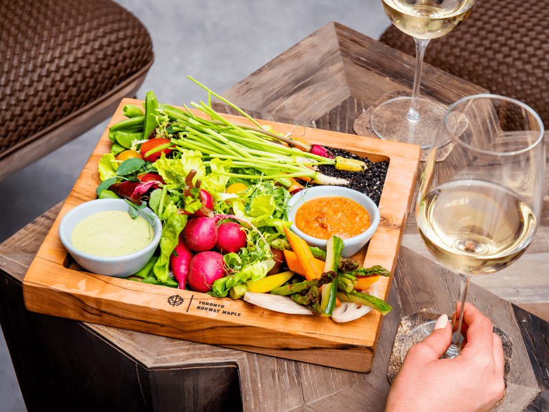 Appetizer of farm fresh vegetables