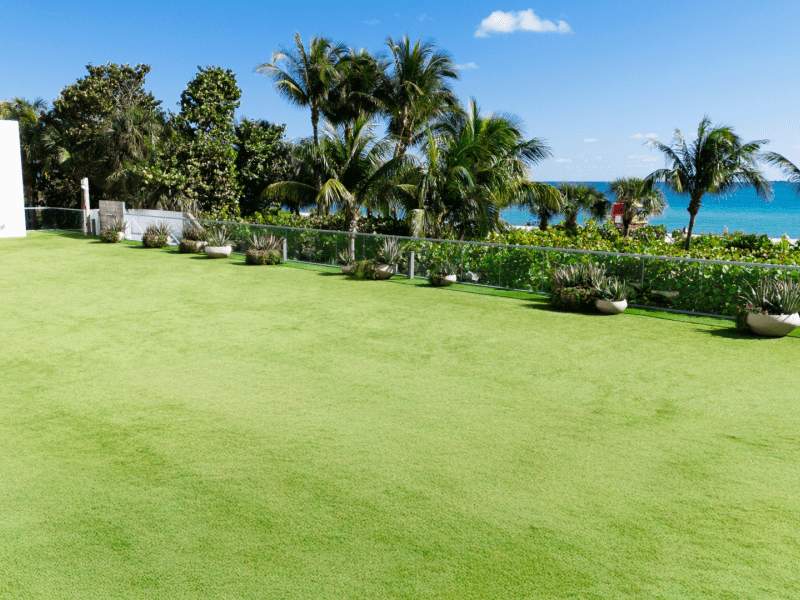 terrace overlooking the ocean