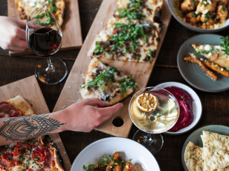 flatbreads and dishes at Terrene