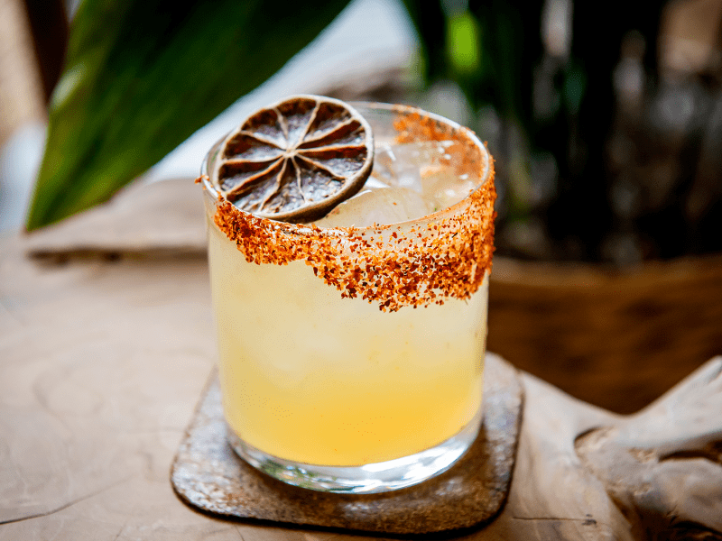 Cocktail with a red salt rim