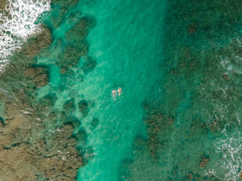 Aerial view of a stream