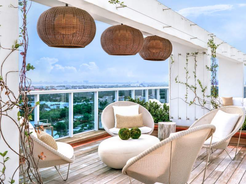 Outdoor terrace seating area