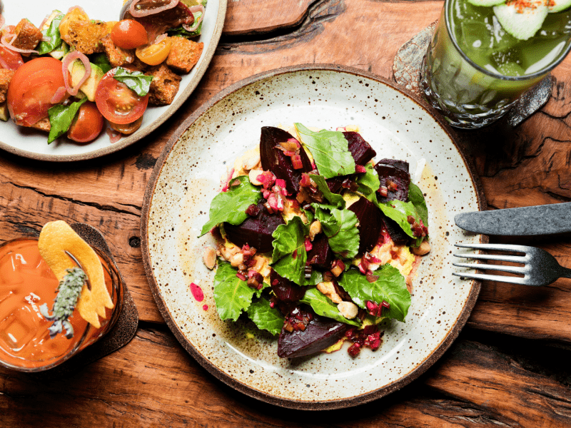 Plate with salad