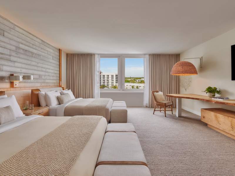 Hotel room with two king beds