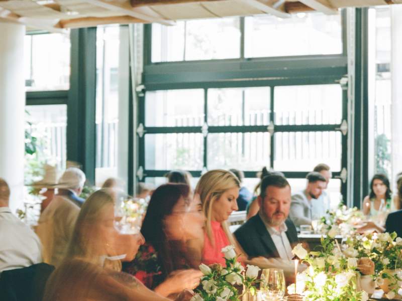 group of people dining