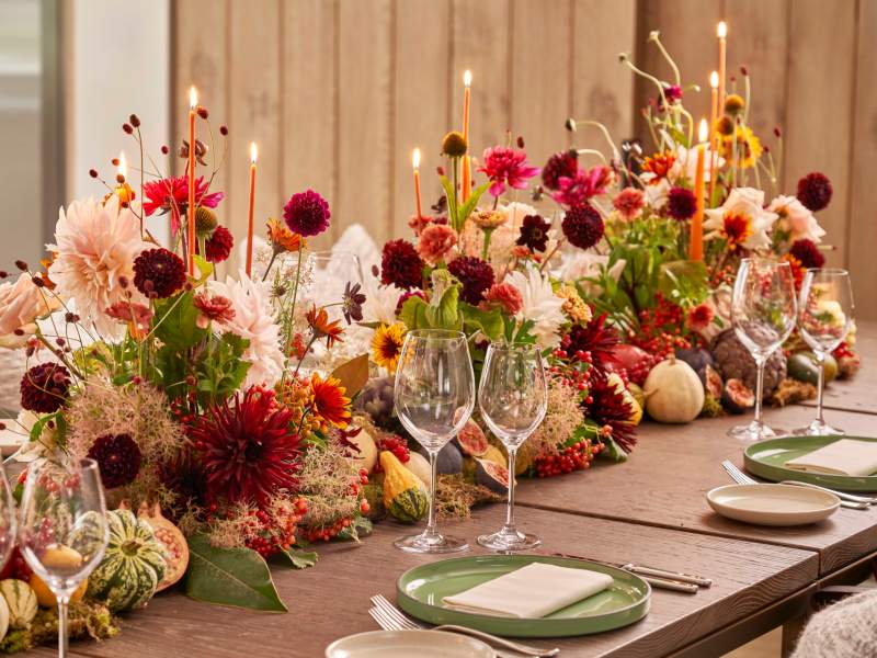 Lots of flowers and table settings for Mayfair event